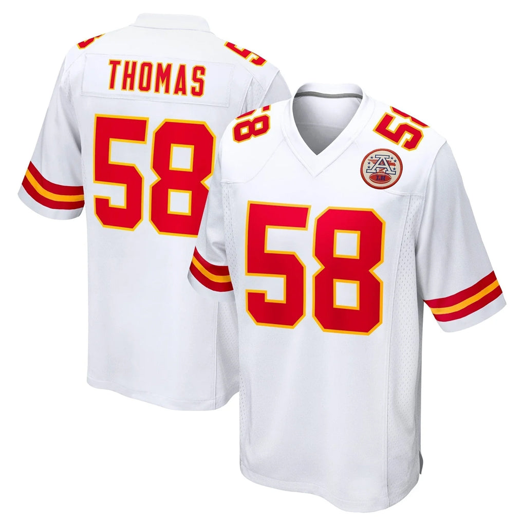 Friene KC.Chiefs #58 Derrick Thomas Player White Home Game Stitched Jerseys