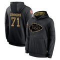 Friene KC.Chiefs #71 Josh Simmons Player Black Salute to Service Hoodies Limited Game Stitched Jerseys