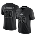Friene KC.Chiefs #88 Tony Gonzalez Player Black Limited Reflective Game Stitched Jerseys