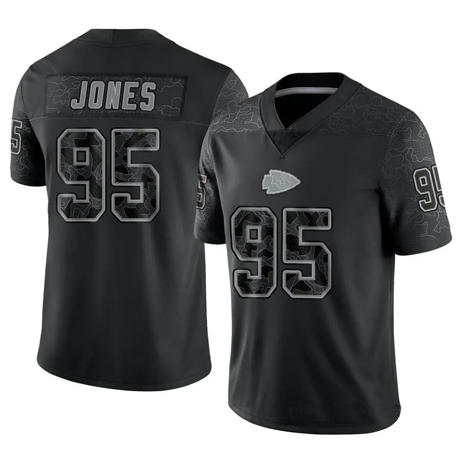 Friene KC.Chiefs #95 Chris Jones Player Black RFLCTV Limited Stitched Jerseys