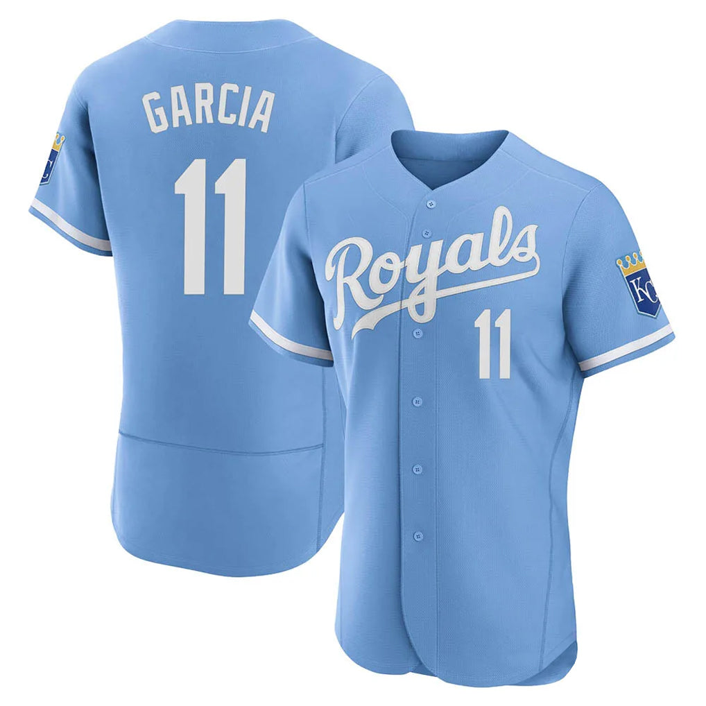 Friene KC.Royals #11 Maikel Garcia Player Light Blue Alt Limited Elite Home Stitched Jerseys