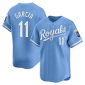 Friene KC.Royals #11 Maikel Garcia Player Light Blue Alt Limited Home Stitched Jerseys