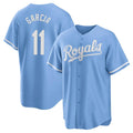 Friene KC.Royals #11 Maikel Garcia Player Light Blue Home Game Stitched Jerseys