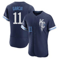 Friene KC.Royals #11 Maikel Garcia Player Navy City Connect Limited Elite Home Stitched Jerseys