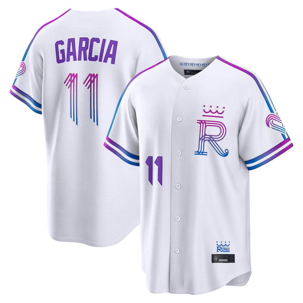 Friene KC.Royals #11 Maikel Garcia Player White 2026 City Connect Limited Home Stitched Jerseys