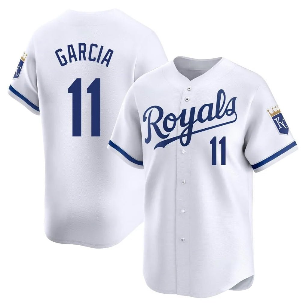 Friene KC.Royals #11 Maikel Garcia Player White Alt Limited Home Stitched Jerseys
