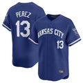 Friene KC.Royals #13 Salvador Perez Player Royal Limited Home Stitched Jerseys