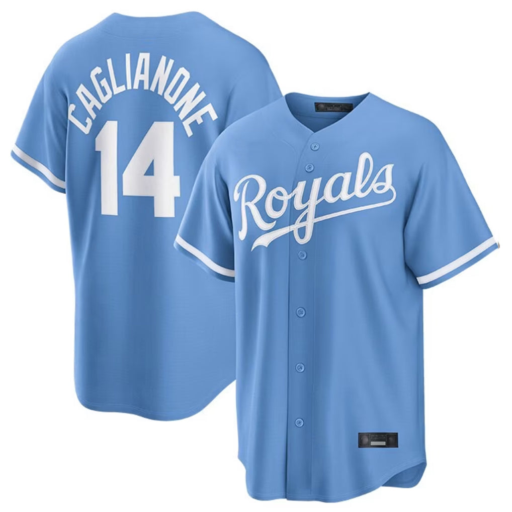 Friene KC.Royals #14 Jac Caglianone Player Light Blue Home Game Stitched Jerseys