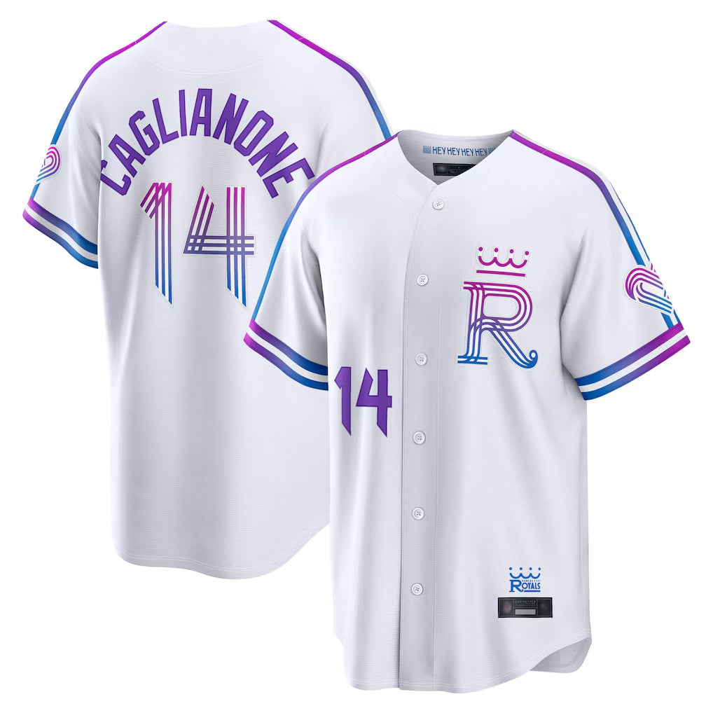 Friene KC.Royals #14 Jac Caglianone Player White 2026 City Connect Limited Home Stitched Jerseys