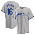 Friene KC.Royals #16 Bo Jackson Player Gray Game Home Stitched Jerseys