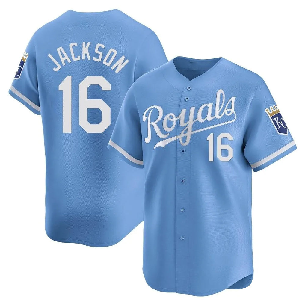 Friene KC.Royals #16 Bo Jackson Player Light Blue Alt Limited Home Stitched Jerseys