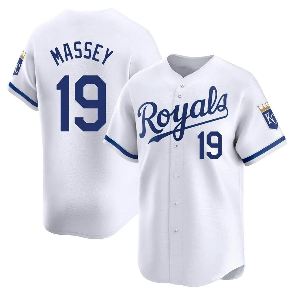 Friene KC.Royals #19 Michael Massey Player White Alt Limited Home Stitched Jerseys