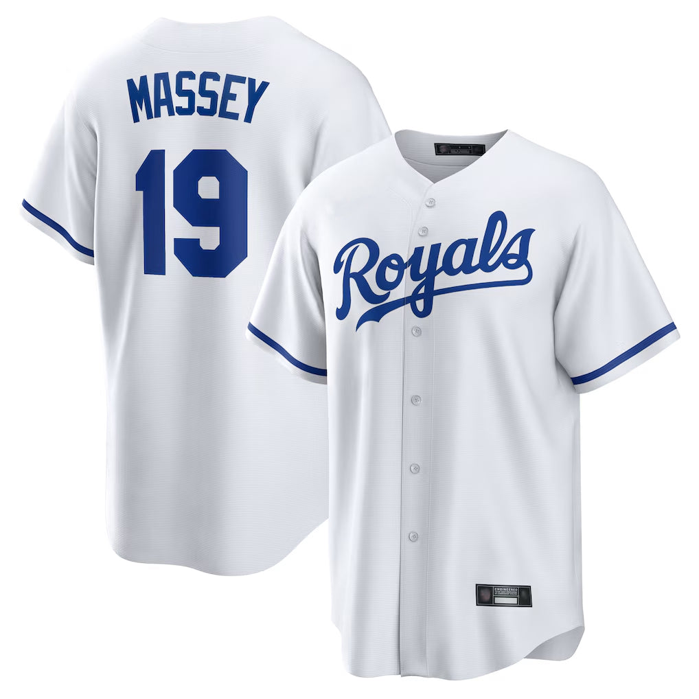 Friene KC.Royals #19 Michael Massey Player White Home Game Stitched Jerseys