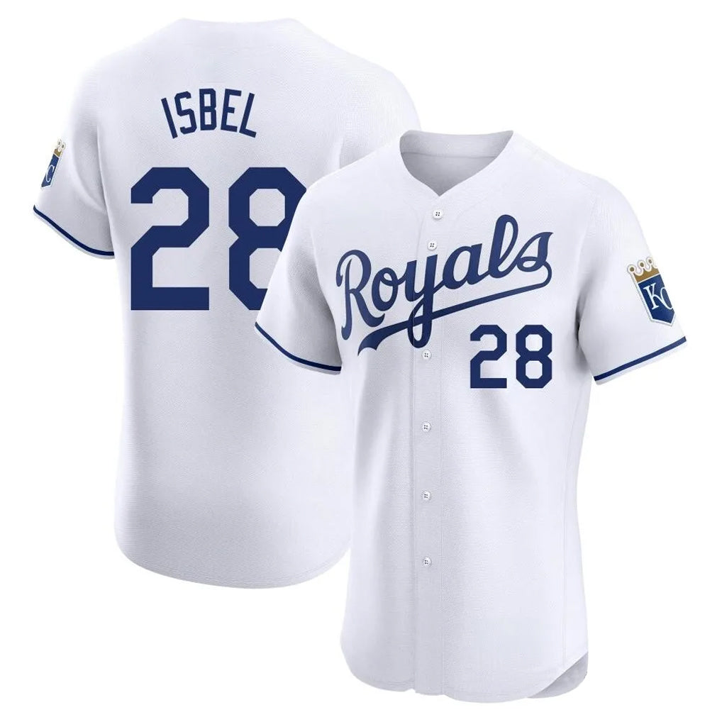 Friene KC.Royals #28 Kyle Isbel Player White Alt Limited Elite Home Stitched Jerseys