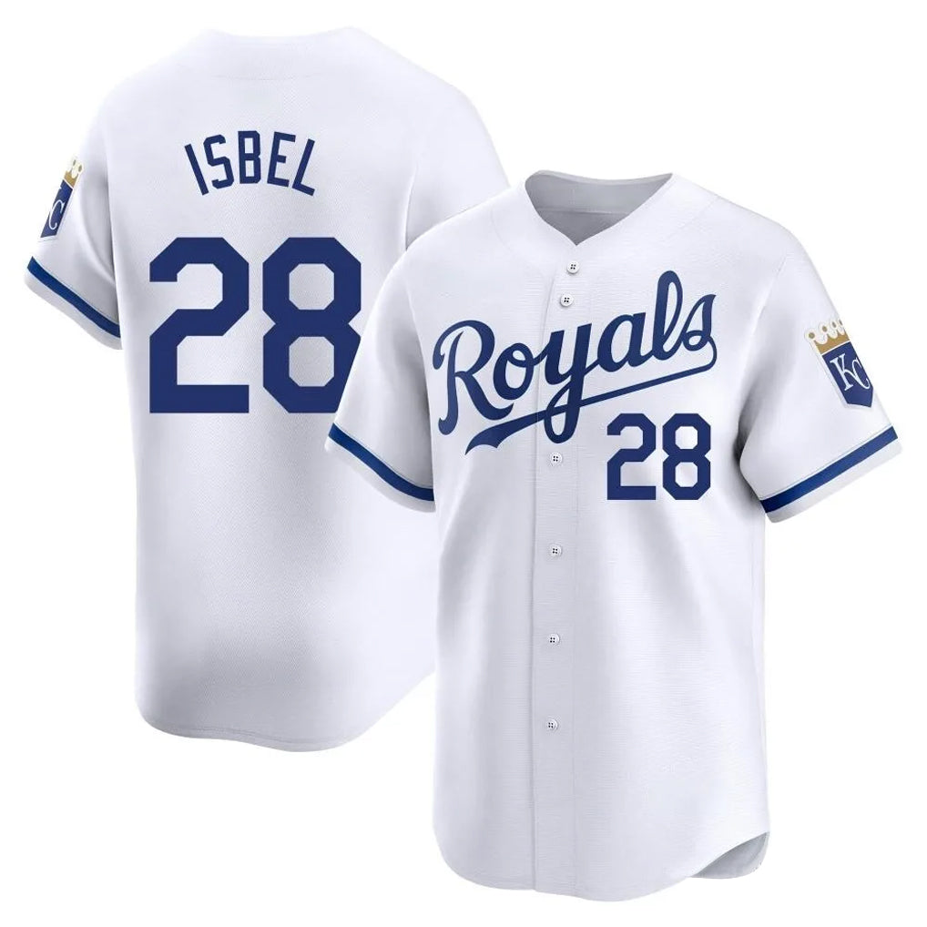 Friene KC.Royals #28 Kyle Isbel Player White Alt Limited Home Stitched Jerseys