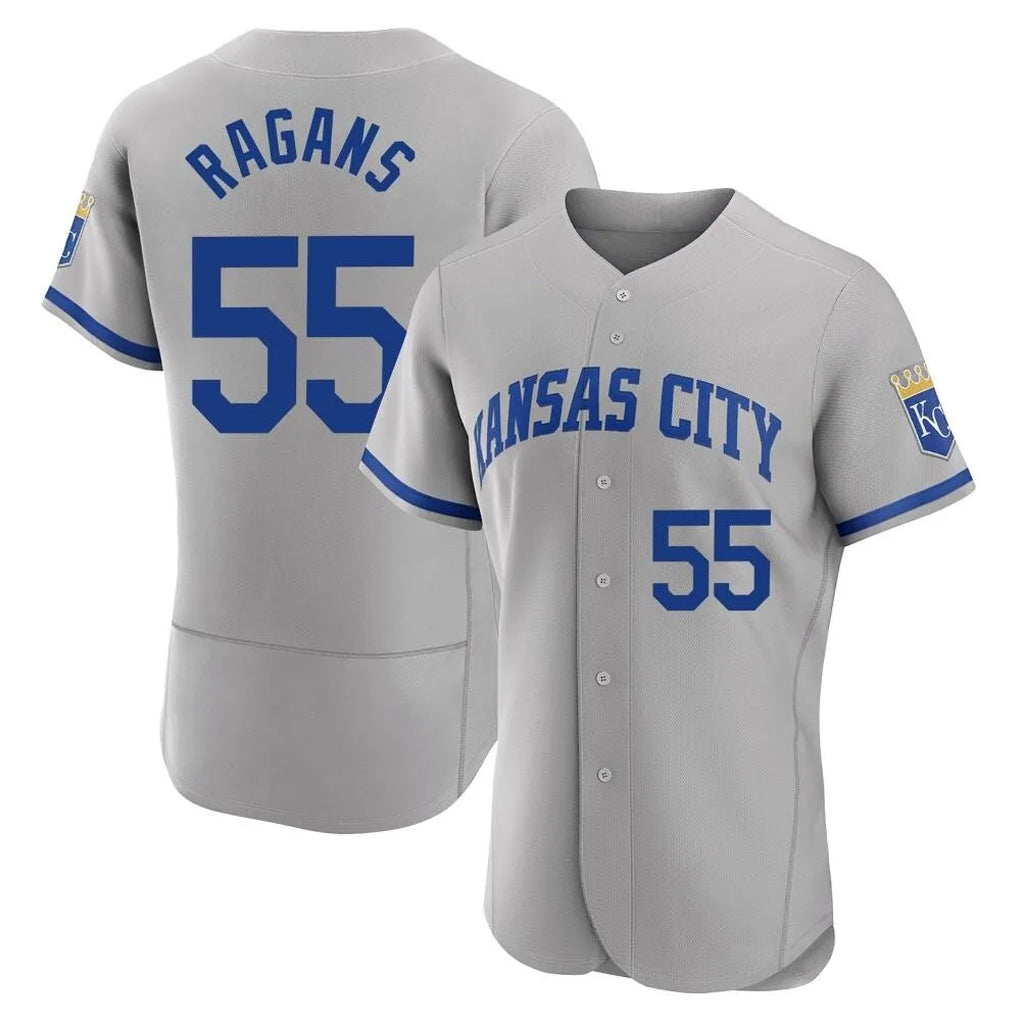 Friene KC.Royals #55 Cole Ragans Player Gray Limited Elite Home Game Stitched Jerseys