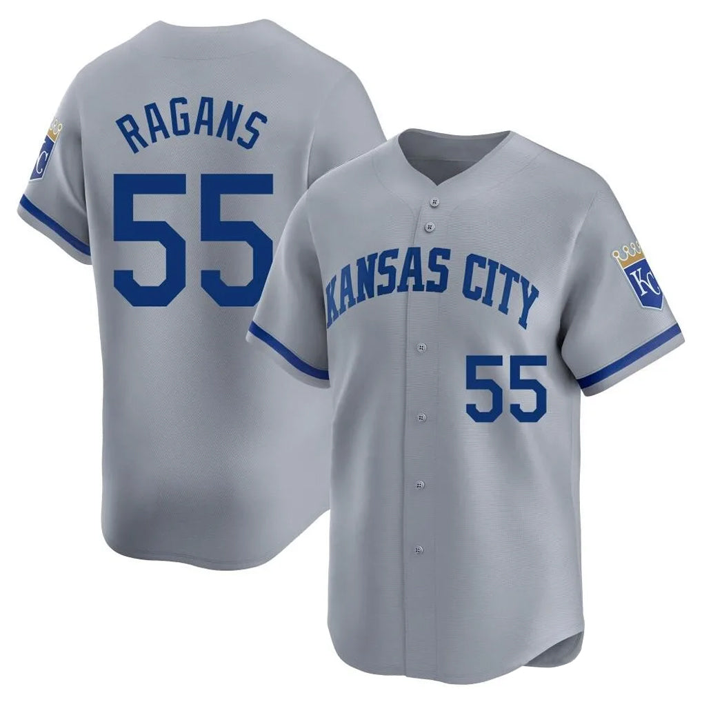 Friene KC.Royals #55 Cole Ragans Player Gray Limited Home Stitched Jerseys