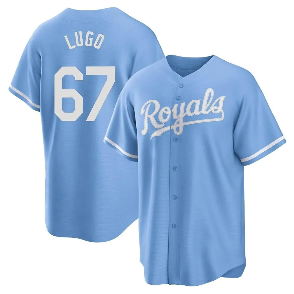 Friene KC.Royals #67 Seth Lugo Player Light Blue Home Game Stitched Jerseys