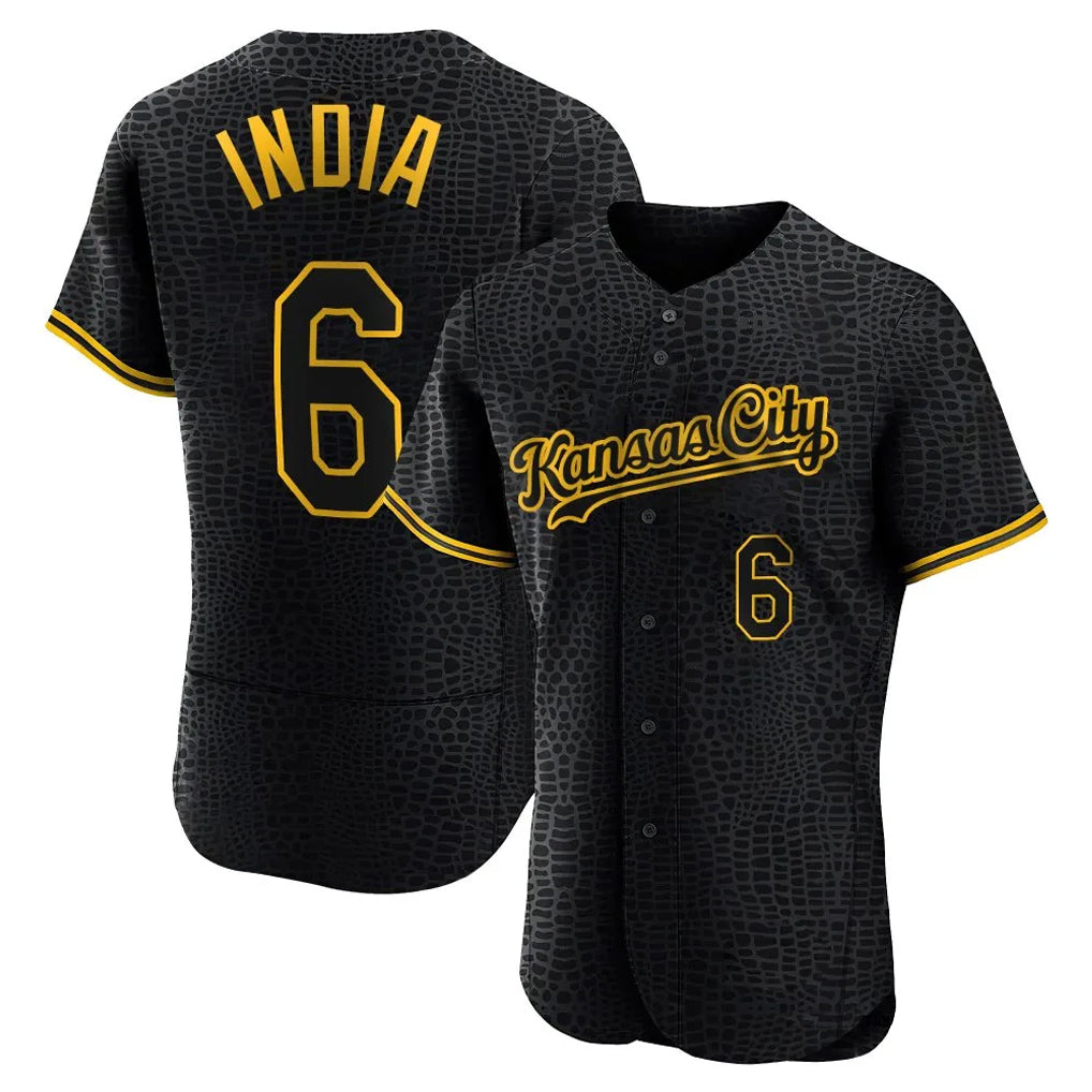 Friene KC.Royals #6 Jonathan India Player Black Snake Skin City Limited Elite Stitched Jerseys