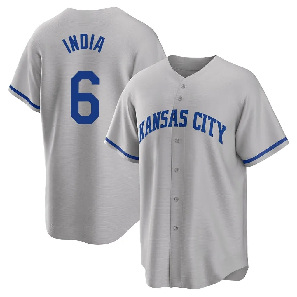 Friene KC.Royals #6 Jonathan India Player Gray Game Home Stitched Jerseys