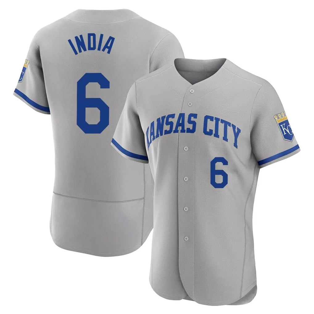 Friene KC.Royals #6 Jonathan India Player Gray Limited Elite Home Game Stitched Jerseys