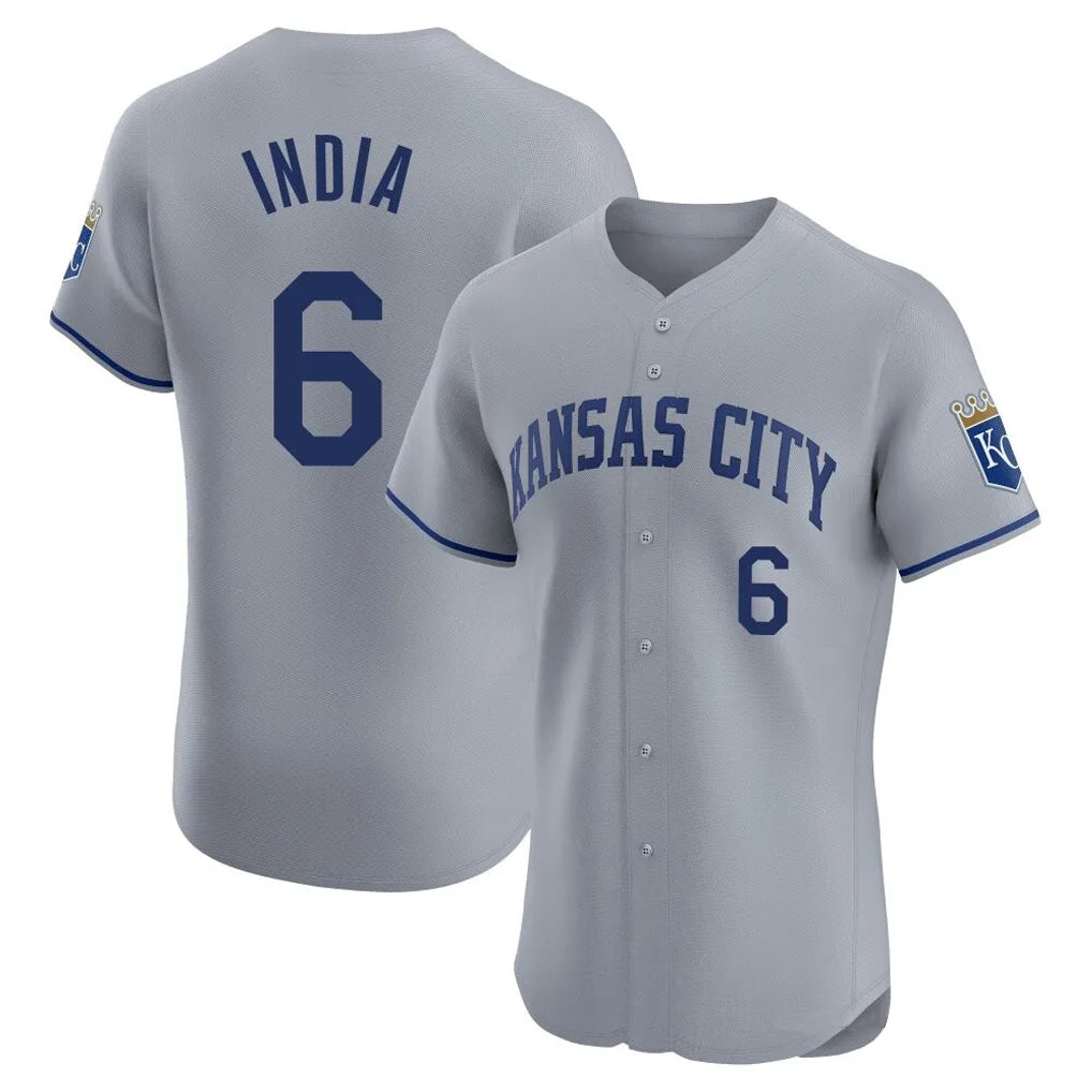 Friene KC.Royals #6 Jonathan India Player Gray Limited Elite Home Stitched Jerseys