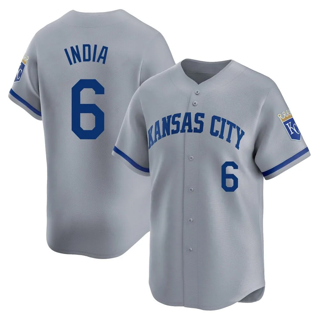 Friene KC.Royals #6 Jonathan India Player Gray Limited Home Stitched Jerseys
