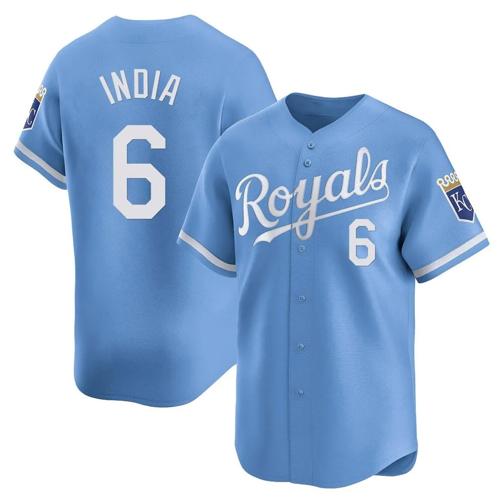 Friene KC.Royals #6 Jonathan India Player Light Blue Alt Limited Home Stitched Jerseys