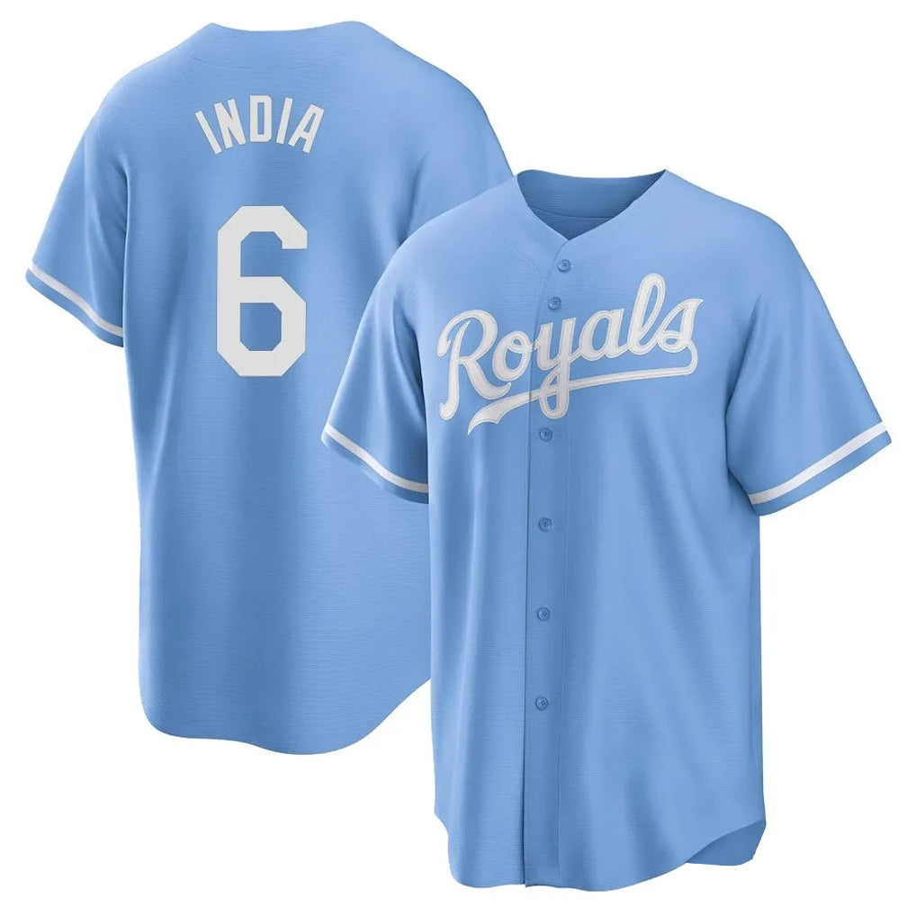 Friene KC.Royals #6 Jonathan India Player Light Blue Home Game Stitched Jerseys