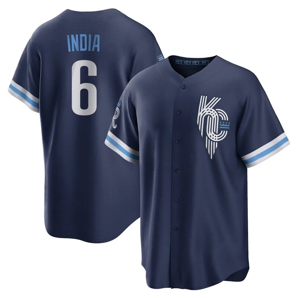 Friene KC.Royals #6 Jonathan India Player Navy City Connect Home Game Stitched Jerseys