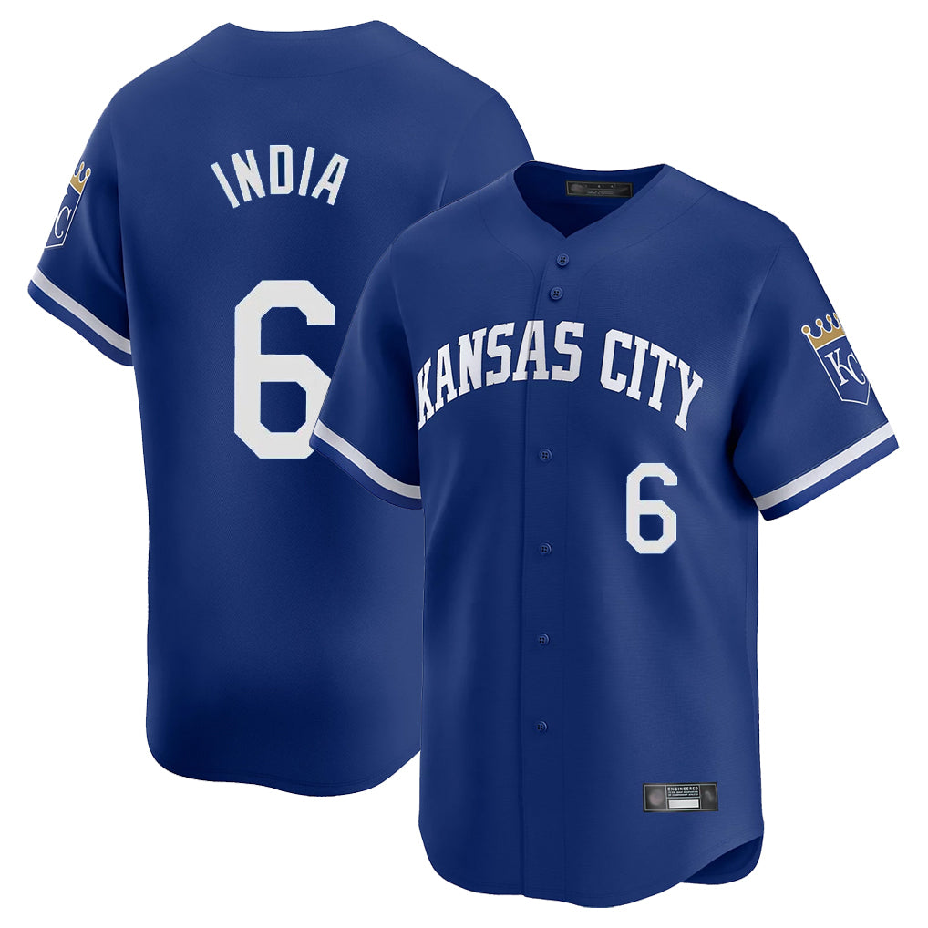 Friene KC.Royals #6 Jonathan India Player Royal Limited Home Stitched Jerseys