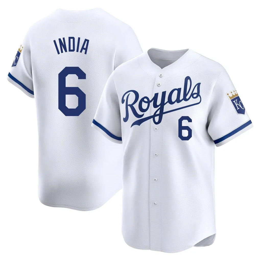 Friene KC.Royals #6 Jonathan India Player White Alt Limited Home Stitched Jerseys