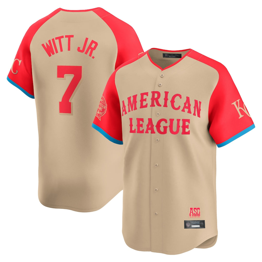 Friene KC.Royals #7 Bobby Witt Jr. Player Cream American League All-Star Game Limited Home Stitched Jerseys