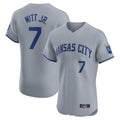 Friene KC.Royals #7 Bobby Witt Jr. Player Gray Limited Elite Home Stitched Jerseys