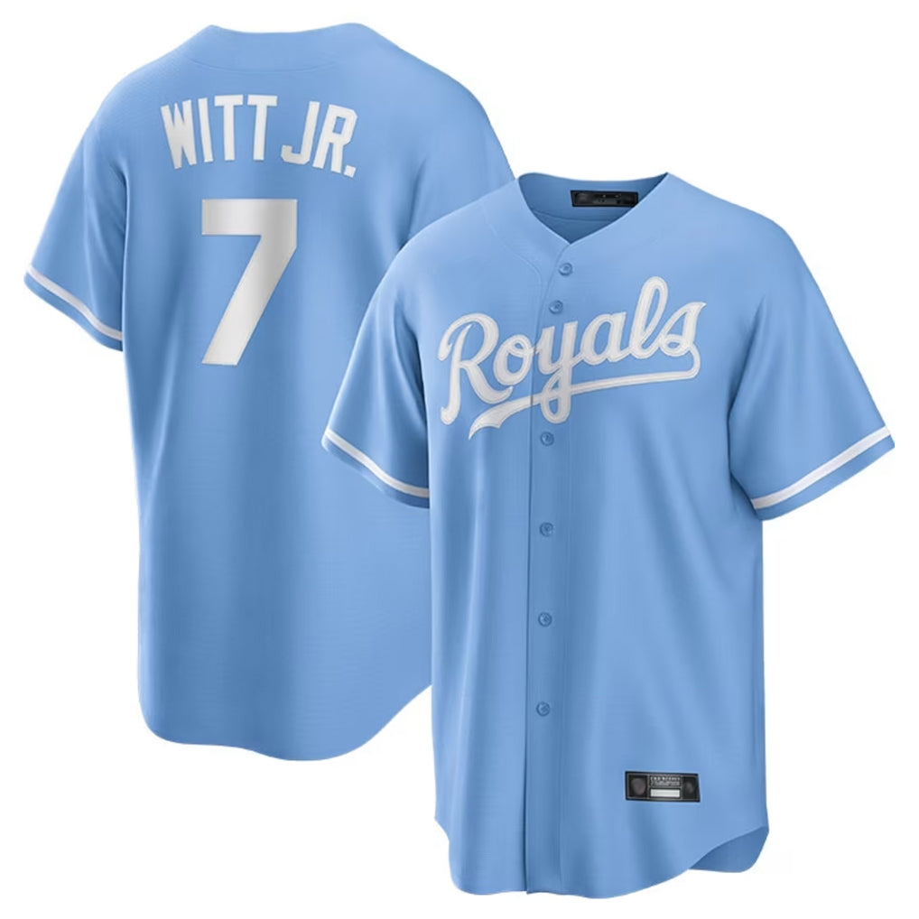 Friene KC.Royals #7 Bobby Witt Jr. Player Light Blue Home Game Stitched Jerseys