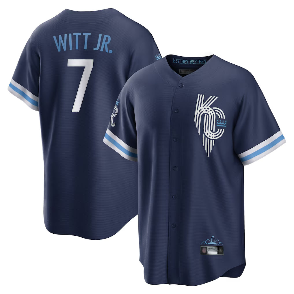 Friene KC.Royals #7 Bobby Witt Jr. Player Navy City Connect Home Game Stitched Jerseys