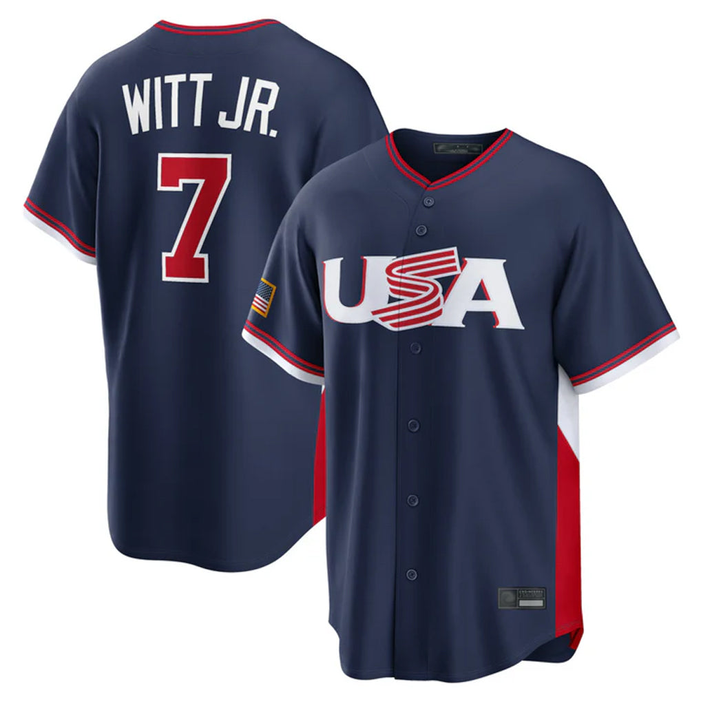 Friene KC.Royals #7 Bobby Witt Jr. Player Navy USA 2026 World Classic Game Stitched Jerseys
