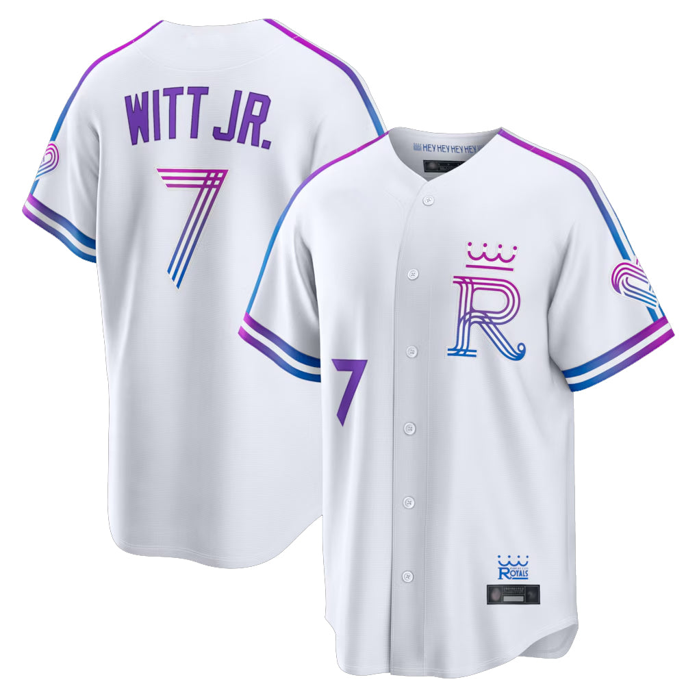 Friene KC.Royals #7 Bobby Witt Jr. Player White 2026 City Connect Limited Home Stitched Jerseys