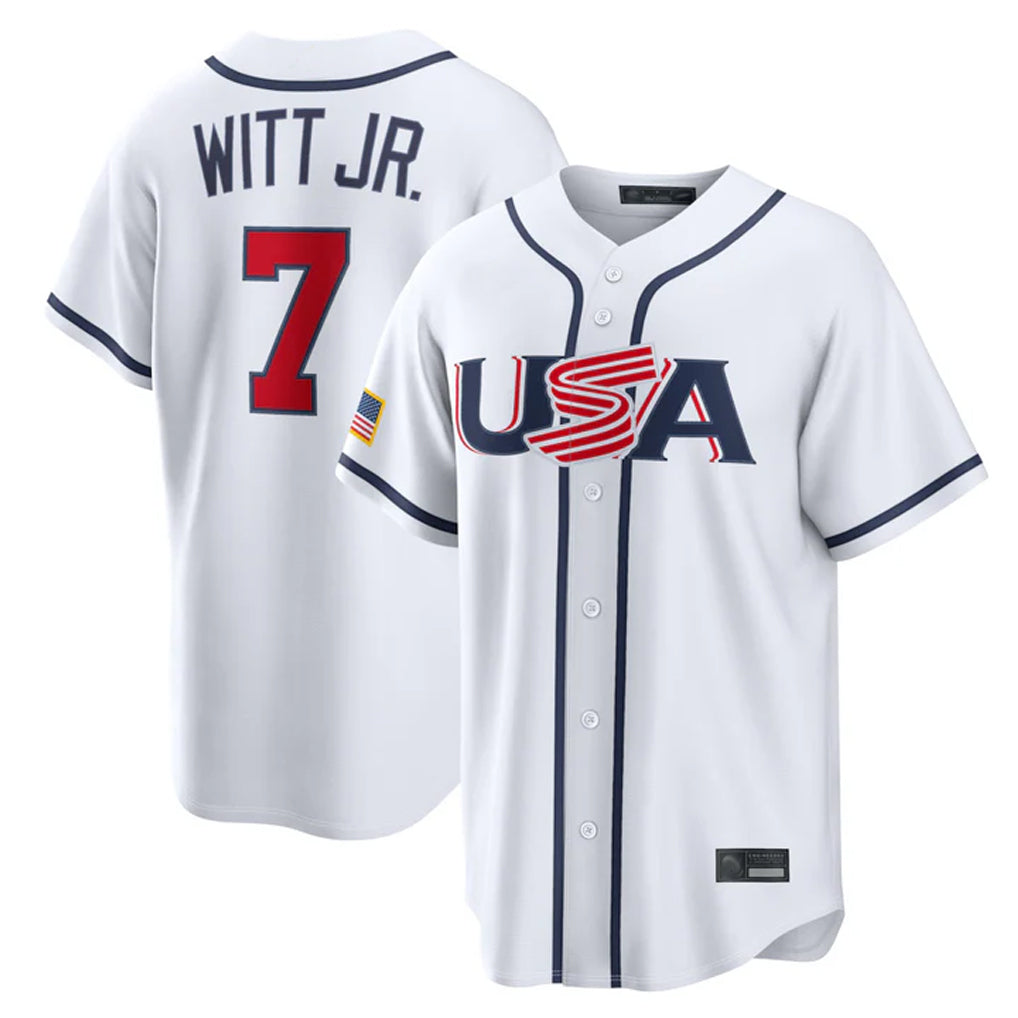Friene KC.Royals #7 Bobby Witt Jr. Player White USA 2026 World Classic Game Stitched Jerseys