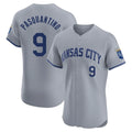 Friene KC.Royals #9 Vinnie Pasquantino Player Gray Limited Elite Home Stitched Jerseys