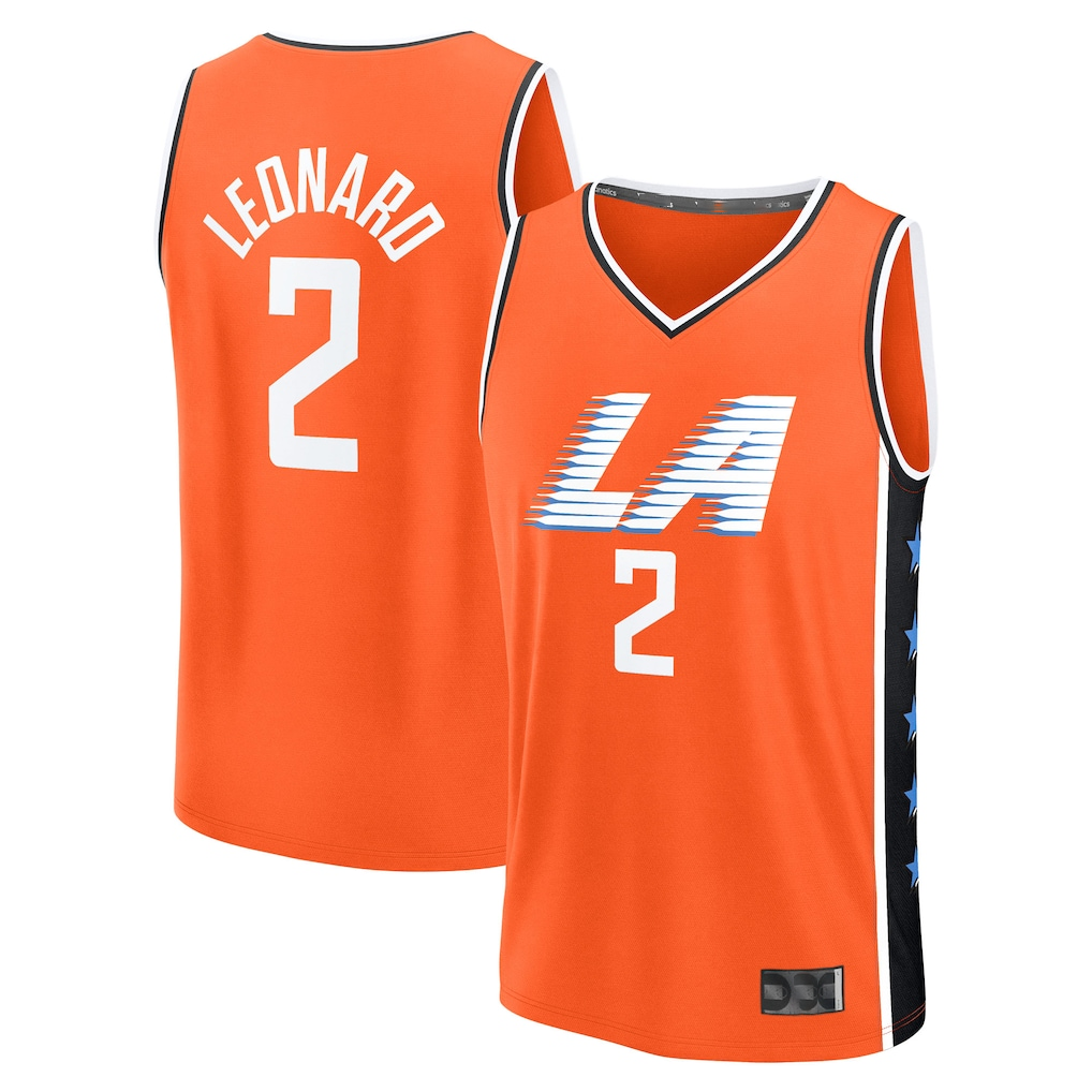 Friene L.Clippers #2 Kawhi Leonard Orange 202526 City Edition Fast Break Stitched Jerseys