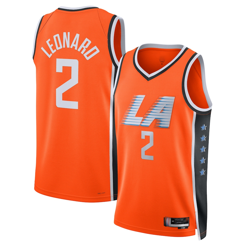 Friene L.Clippers #2 Kawhi Leonard Orange 202526 Swingman Stitched Jerseys - City Edition
