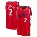 Friene L.Clippers #2 Kawhi Leonard Red Fast Break Replica Player Stitched Jerseys- Statement Edition
