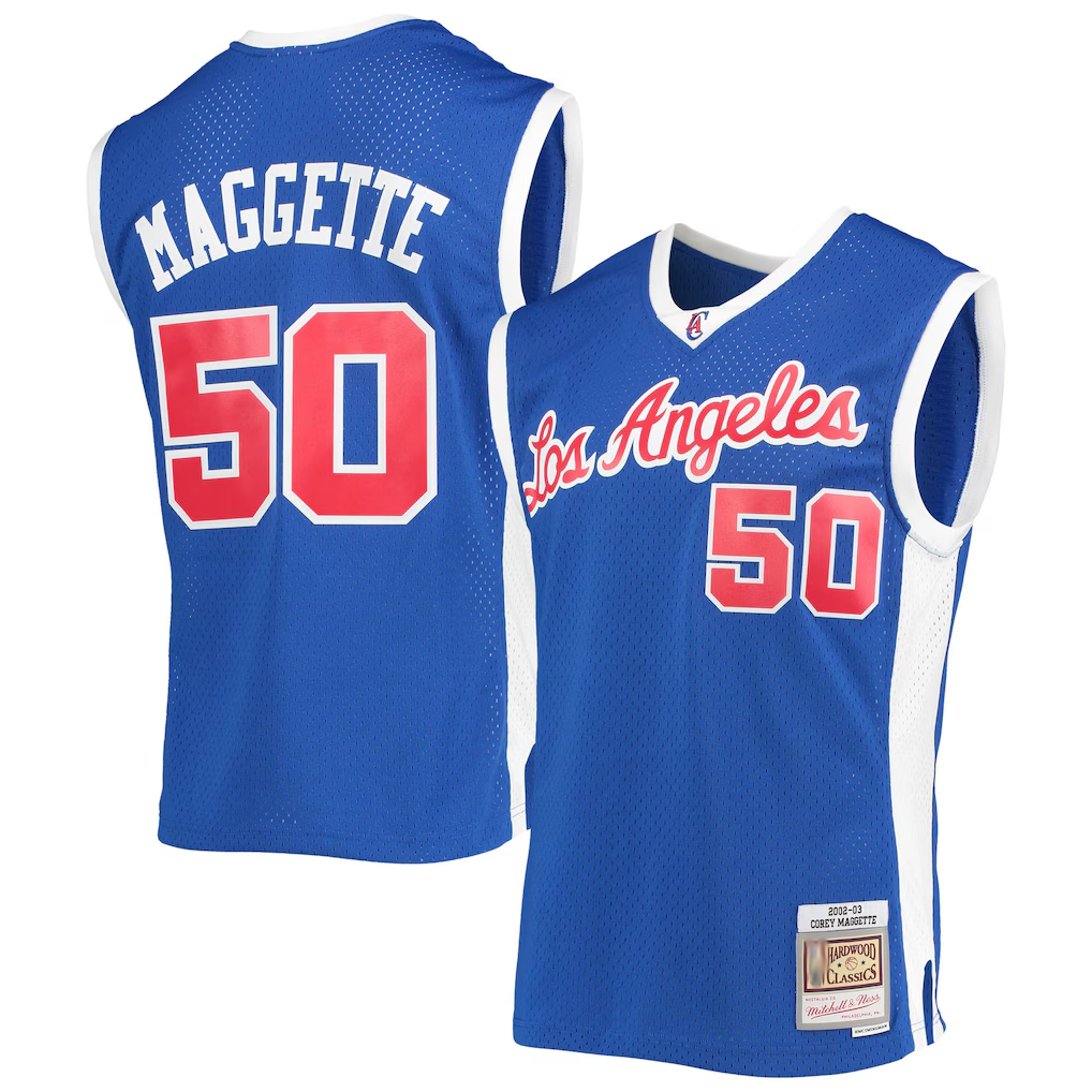 Friene L.Clippers #50 Corey Maggette Mitchell & Ness Royal 200203 Hardwood Classics Swingman Stitched Jerseys