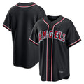 Friene LA.Angels Black Fashion Out Home Game Blank Player Stitched Jerseys
