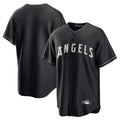 Friene LA.Angels Black Lights Out Fashion T-shirt Blank Player Stitched Jerseys