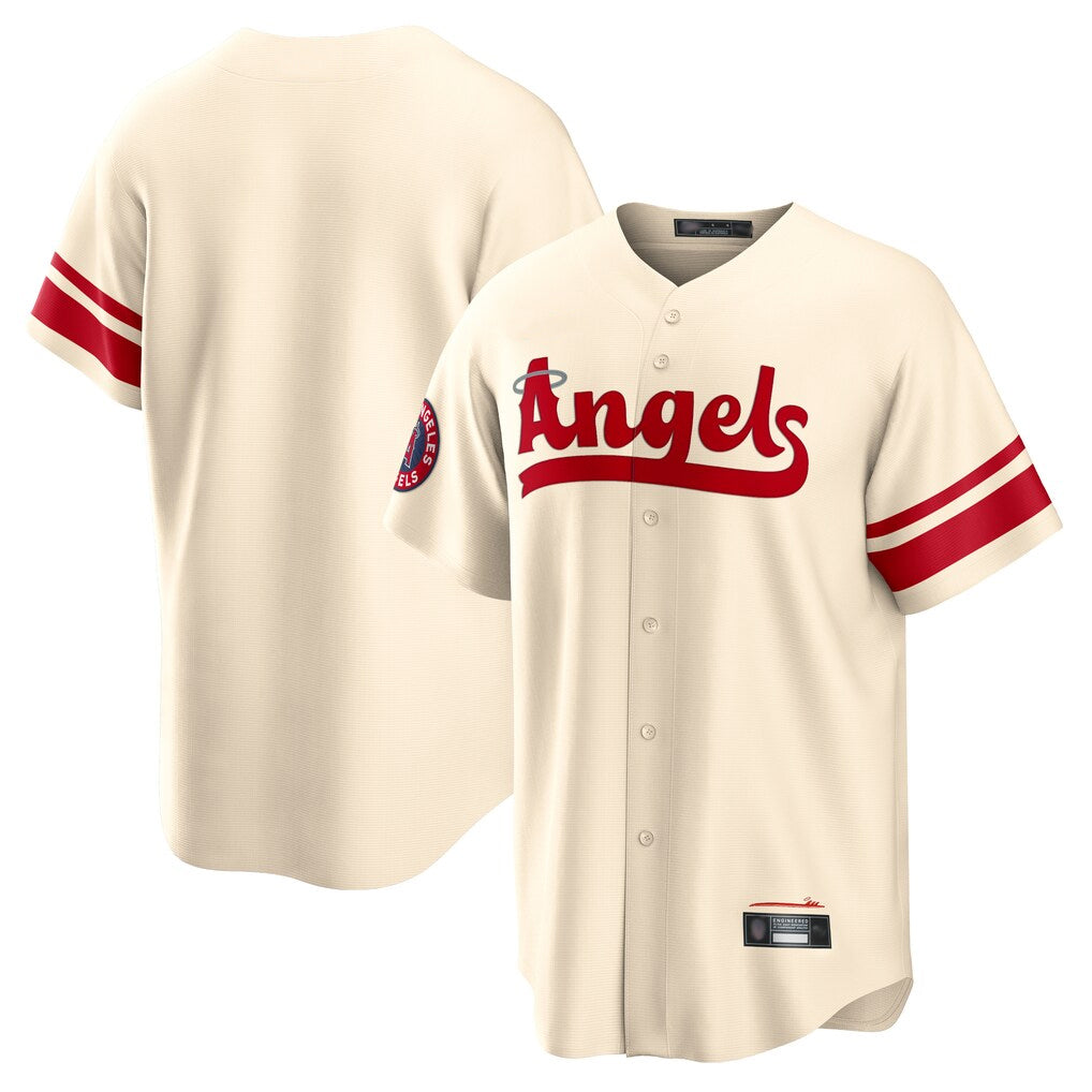 Friene LA.Angels Cream City Connect Home Blank Player Stitched Jerseys
