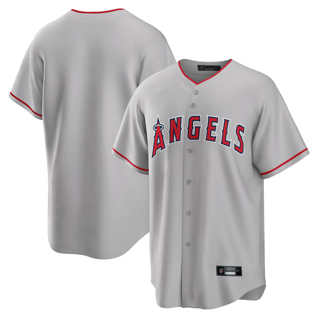Friene LA.Angels Gray Home Game Blank Player Stitched Jerseys