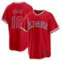Friene LA.Angels #12 Jorge Soler Player Red Home Game Stitched Jerseys