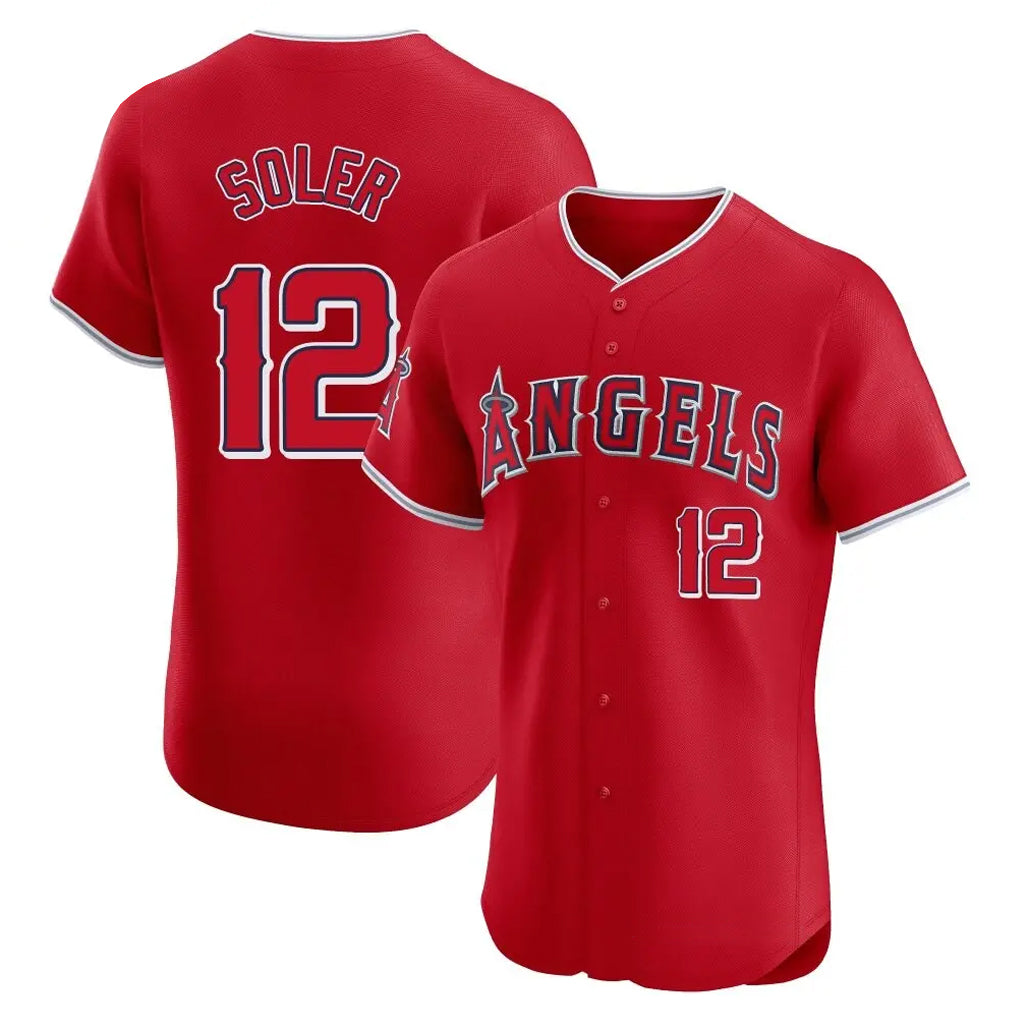 Friene LA.Angels #12 Jorge Soler Player Red Home Limited Elite Stitched Jerseys